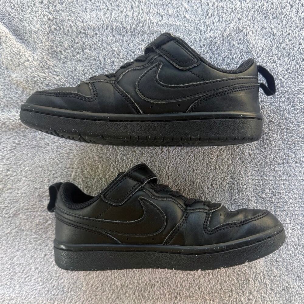 Solid Black Nike Court Borough Low Recraft Boys Size 12C